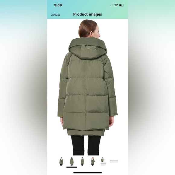 Orolay Zip Front Thickened Down Jacket Olive Small - Picture 2 of 6